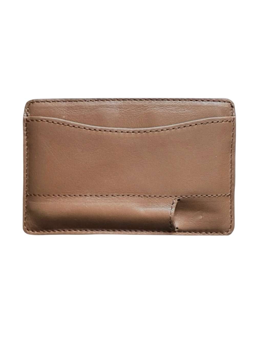 LEVENGER Brown Leather Slim Card Holder Case Wallet 4”x 2 3/4”